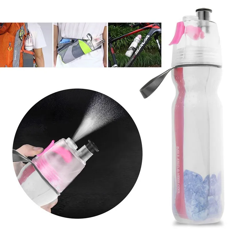 2020 new 17oz Insulated Mist Spray water Bottle Drinking & Misting Sport mist Squeeze bicycle Water Bottle Outdoor Sport Hydration BPA Free