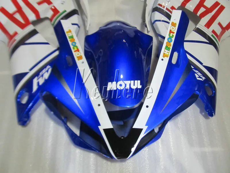 Personalizza gratuitamente il kit carenatura le parti del corpo Yamaha YZFR1 2000 carenature blu bianco YZF R1 00 01 IT34