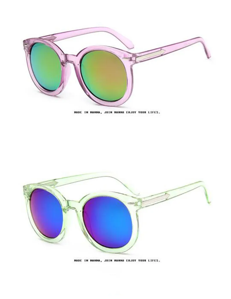2017 Últimas senhora óculos de sol redondo óculos retro óculos de sol lente gradiente UV400 Óculos de sol senhora WS68