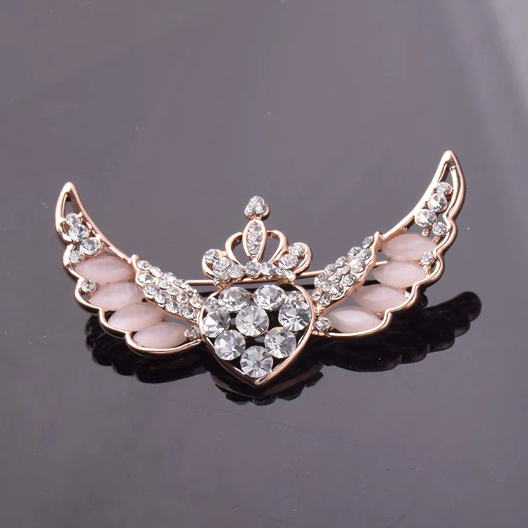 Vintage Rhinestone Broche Crown Opal Jóias Brooch Corquinho Corsage Para O Casamento Nupcial Convite Convite Pin Presente Pin