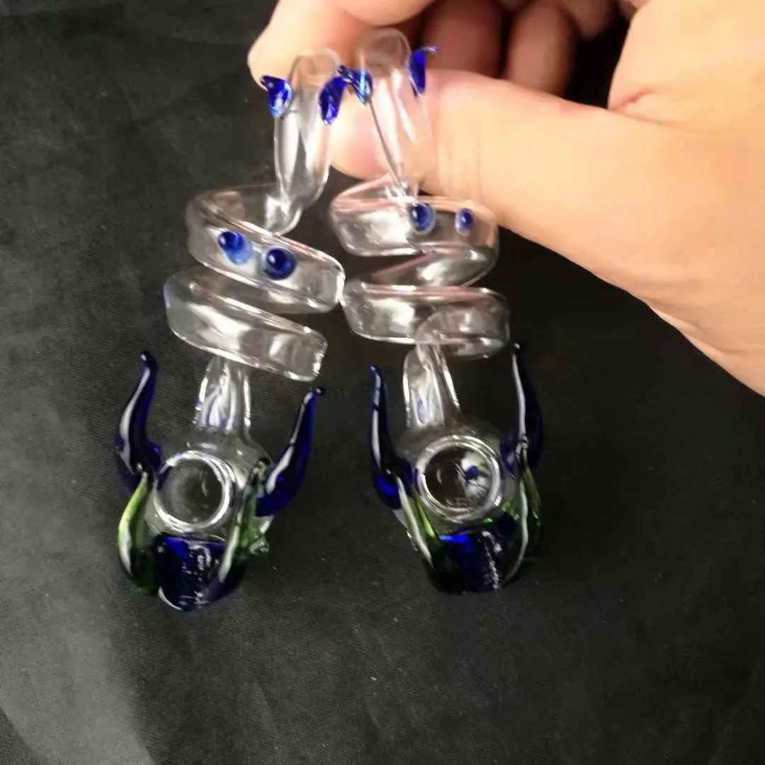 Torneiras de torneira em espiral acessórios de bongos de vidro, tubos coloridos fumando tubos de vidro curvo Tubos de queimador de óleo Tubos de água Dab Rig Rig Bongs Pipe