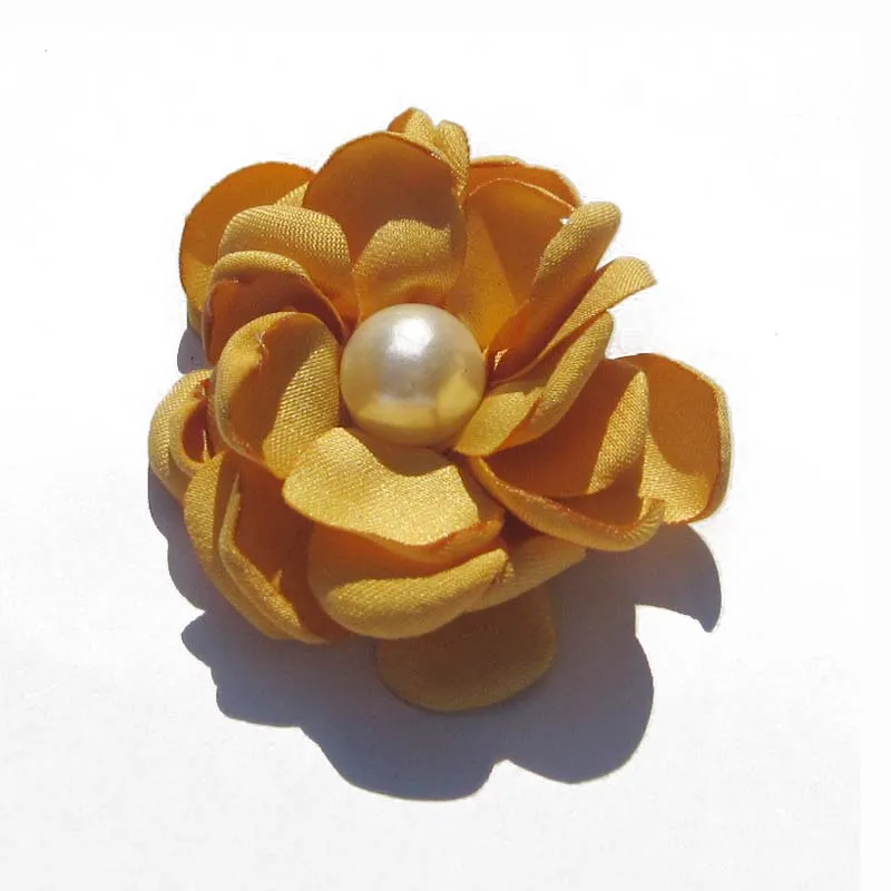 Freies Verschiffen 5cm / künstliches Gewebe brannte Rand Blume mit Perlen-Hochzeits-Dekorations-Haar-Zusätzen