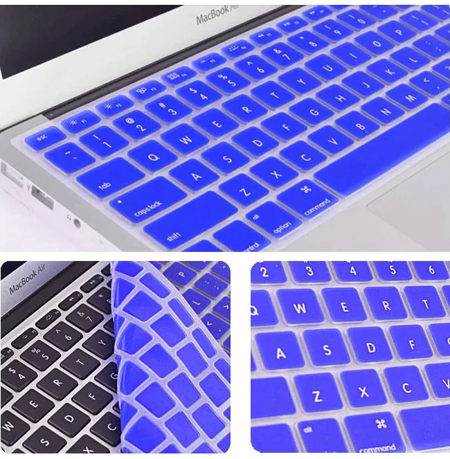 Laptop miękki silikon kolorowy klawiatura osłona osłona skóra dla MacBook Pro Air Retina 11 12 13 15 17 Wodoodporna pudełko detaliczne