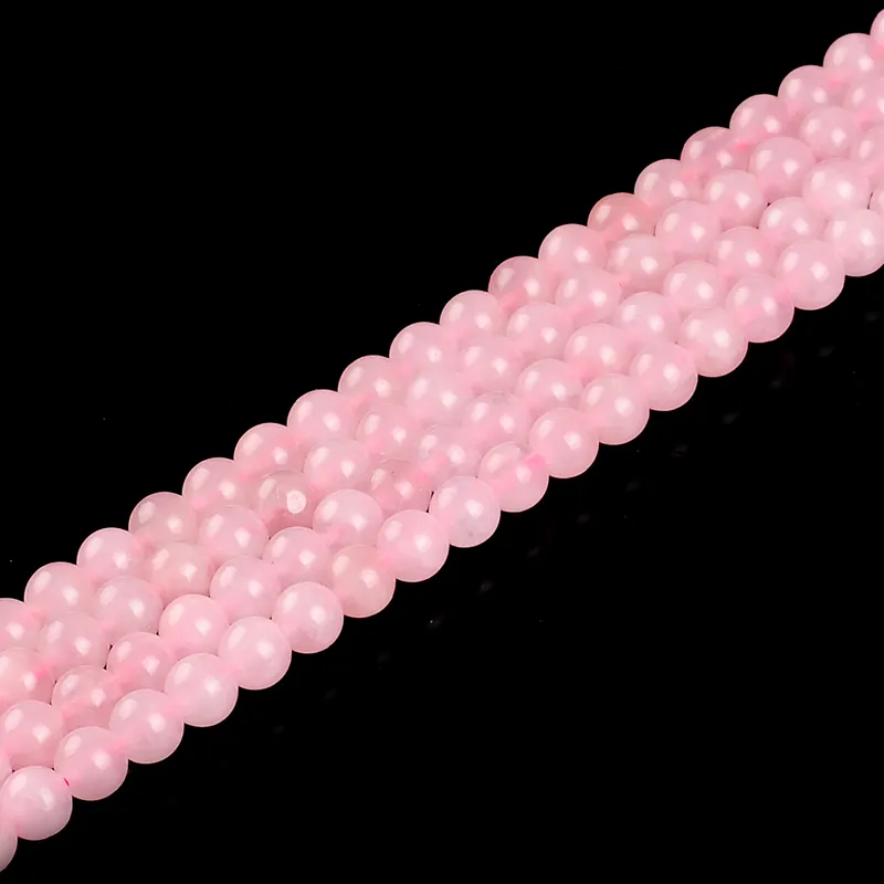 8mm 10mm 12mm Round Faceted Rose Quartzs Stone Beads Natural Stone Beads  DIY Loose Beads For Jewelry Making Strand 15 Wholesale