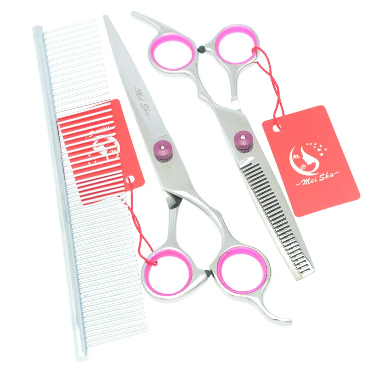 7.0 Inch Meisha Sharp Edge Cesoie cani Cesoie professionali grooming Grooming Set Cutting + Thinning + Curved Pet Scissors .HB0056
