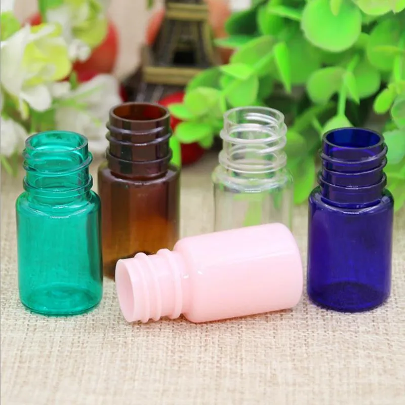 5ML 10ML Mini Plastic Cosmetic Empty Bottle with Flip Cap Essential Oil Cream Sample Packaging Container Bottles F2017311