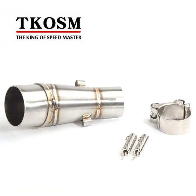 TKOSM Motorcycle Exhaust Middle Pipe for Kawasaki Z250 2008-2016 Ninja 300 2013-2016 Ninja 250R 2008-2016 Without Exhaust