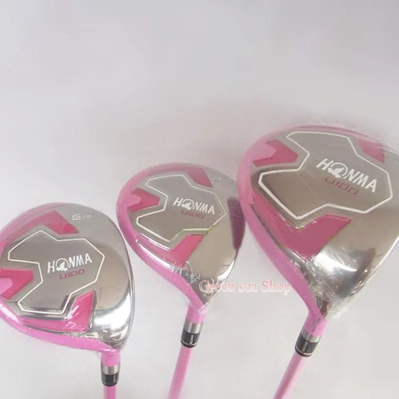 Nieuwe Womens Golf Clubs Honma U100 Golf Complete Set van Clubs Driver + Fairway Wood + Putter + Bag Graphite Golf Shaft en Headcover Gratis verzending