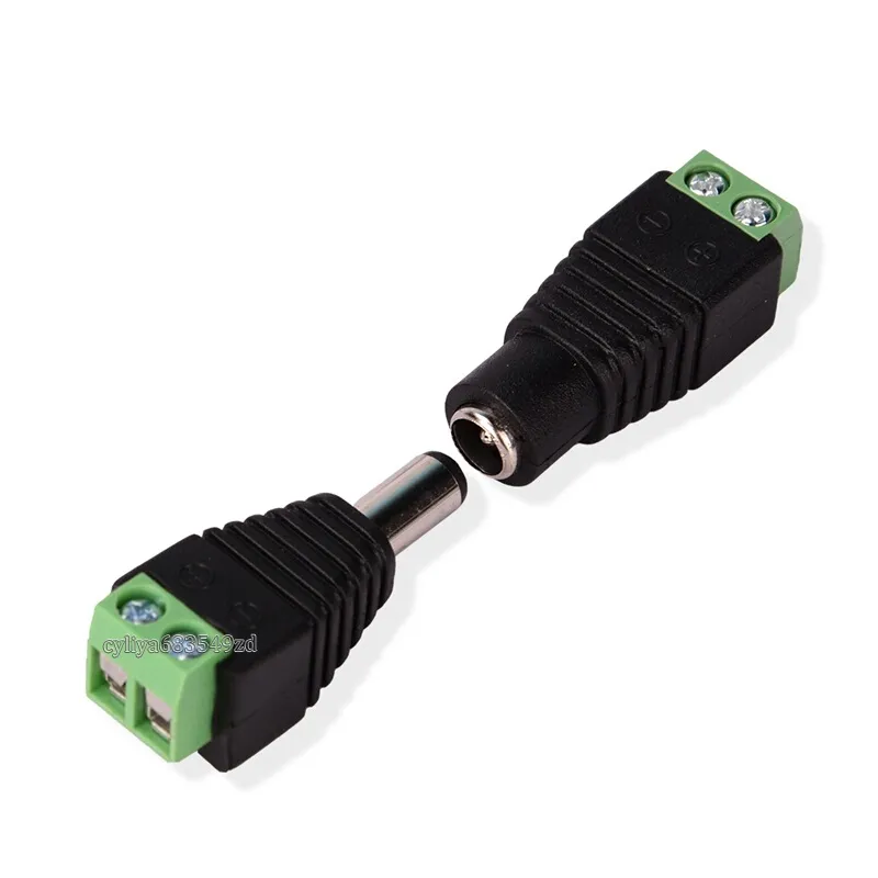 2.1 x 5.5mm DC POWER KVINNLIGT PLANG JACK ADAPTER CONNECTOR Plug för CCTV LED Strip Light Hot New