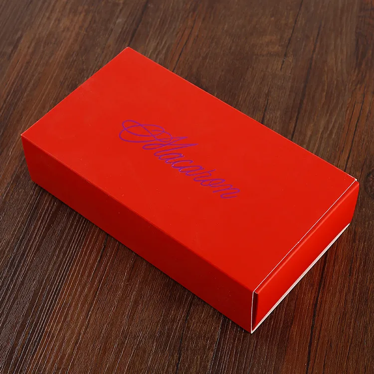 Kleurrijke macaron doos houdt 12 holte 20 * 11 * 5cm voedsel verpakking geschenken papier party dozen voor bakkerij cupcake snack snoep biscuit muffin doos