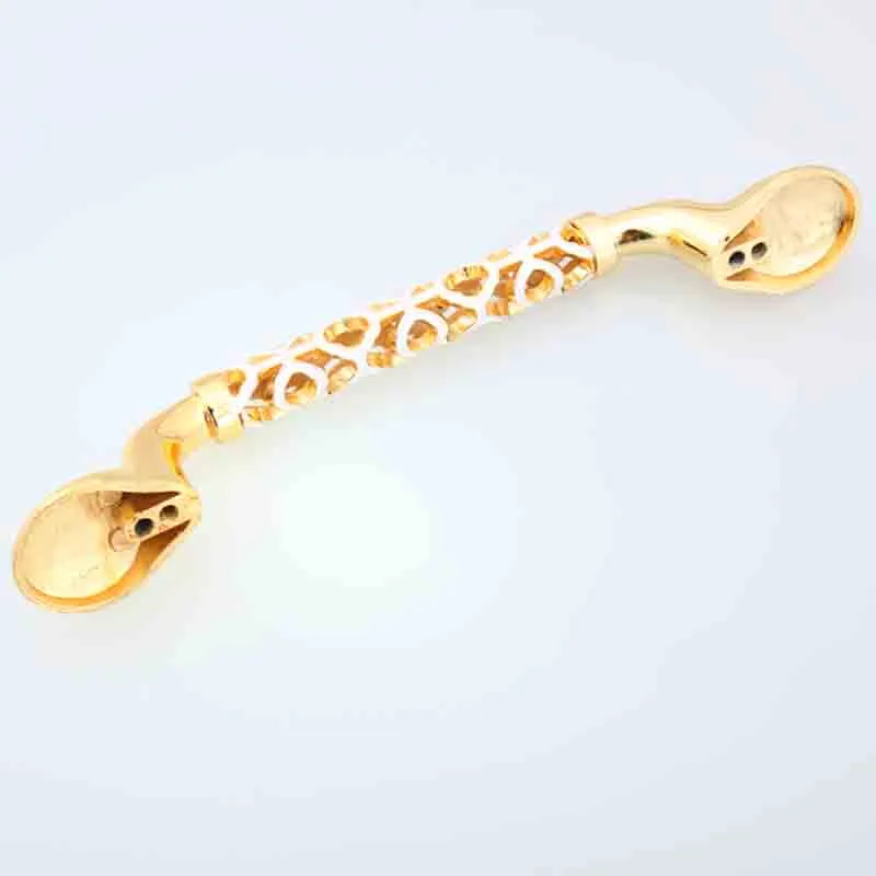 128mm 24k gold kitchen cabinet wardrobe door handles white dresser cupboard 5" moderrn fashion furniture hardware handles6704316