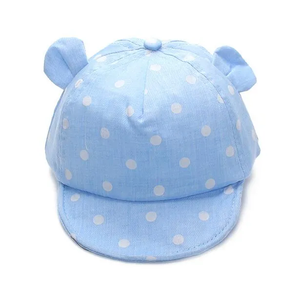 Dot baby caps nya tjej pojkar mössa sommarhattar för pojke spädbarn sol hatt med öron solskyddsmedel baby flicka hatt vår baby accessoarer g595