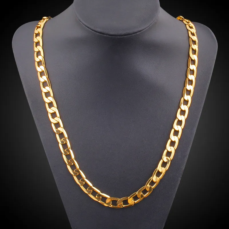 18K Real Gold Plated Necklace With "18K" Stamp Men Jewelry Wholesale New Trendy Chunky Snake Chain Necklace 24''