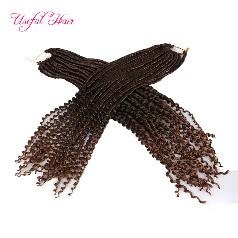 bulks 22quot goddess faux locs brownbug goddess locs hair 120g half straightcurly synthetic hair extensions crochet braiding h3305835