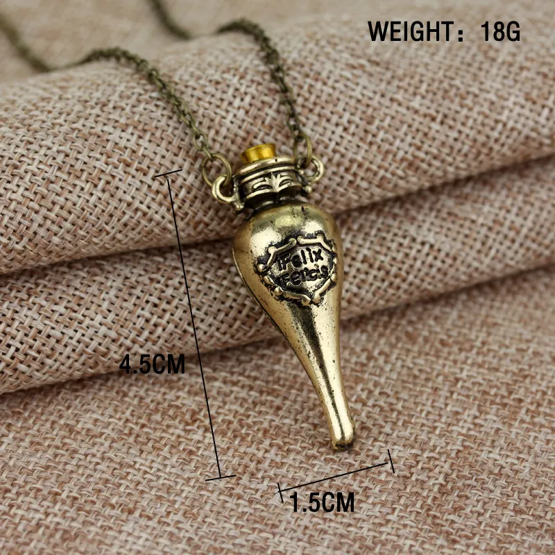 Movie jewelry Harry Felix Felicis Magic Potion Bottle Pendant Necklace Lucky Potion Necklace WA1694