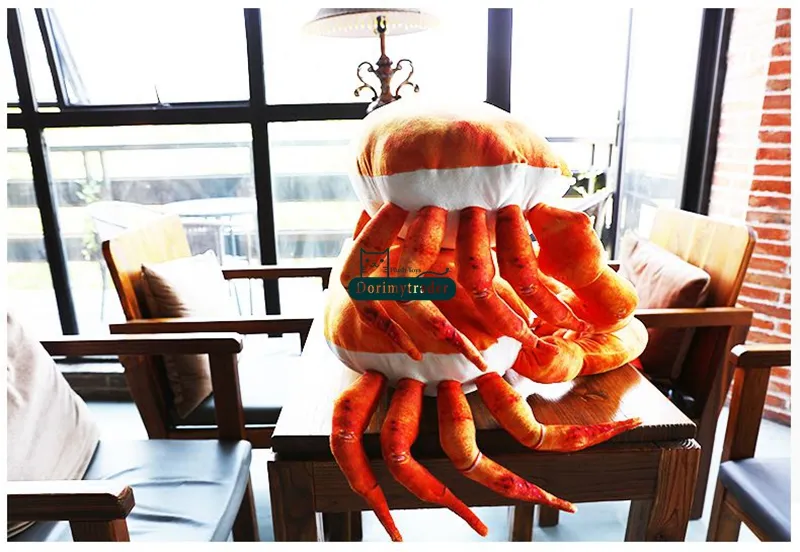 Dorimytrader mignon réaliste simulé crabes en peluche oreiller géant animaux en peluche jouet poupée fruits de mer décoration cadeaux 58 cm x 60 cm DY6163787407