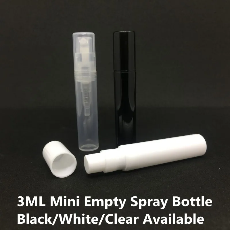 3G nachfüllbare transparente Mini-Sprühflasche aus Kunststoff, 3 ml/Gramm, Parfüm, ätherisches Öl, Lotion, Haut weicher, leerer Probenflaschenbehälter, wiederverwendbar