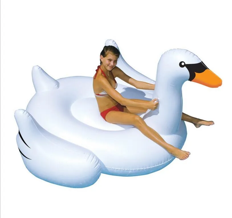 1.5 M Giant Swan Pool Toys Opblaasbare Float Flamingo Drijvende Ponton Drijft voor volwassenen en kinderen met retailpakket