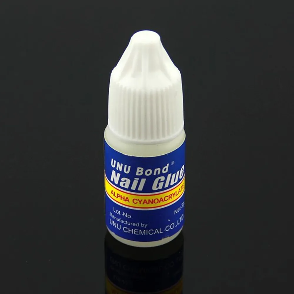 Wholesale-4pcs/set Glitter Acrylic Rhinestones Decoration With Nail Art UV Gel Nail Tips Glue Fast Drying False Manicure Glue