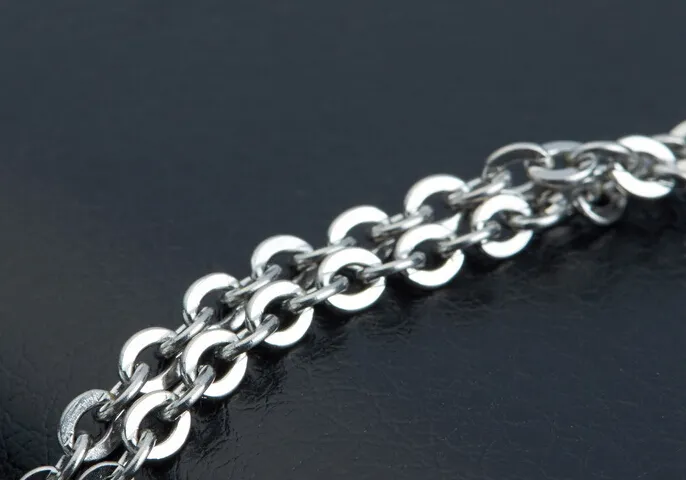 on whole stainless steel silver Tone 1 5mm 2mm 2 3mm Strong flat oval chain necklace women jewelry 18 inch -282523