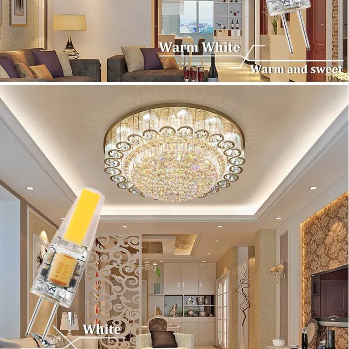 Dimmable G4 LED 12V AC/DC COB Light 2W 4W LED Bulb Chandelier Lamps Replace Halogen Lights 