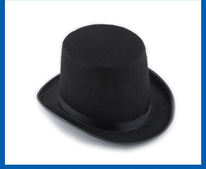 2017 Populär Halloween kostym Party Black Hybrid Fiber Hat Cap Halloween Magician Magic Rollspel Klä upp Jazz Hat