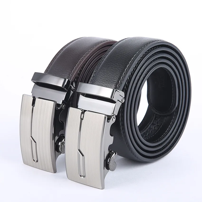 3.5cm New Men's Leather Belt Alloy Automatic Buckle Business Leisure Youth Middle-aged and Elderly Belt Designer Belt for Men