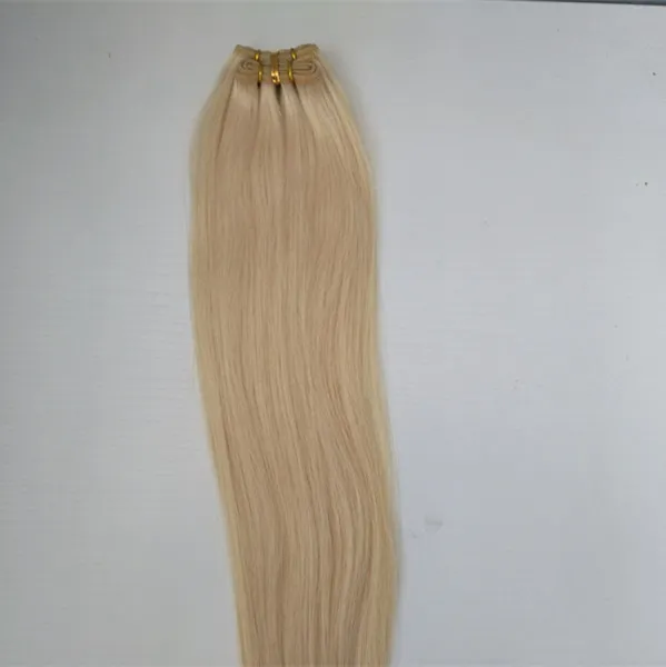 Elibess blondes menschliches haar 20 zoll 50g / pcs 4 teile / paket gerade seidig weich 100% menschliche haar indische remy haar schuss / weben # 60 platin blonde