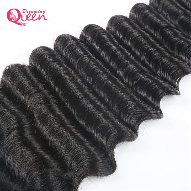 Brazilian Deep Wave Lace Encerramento Brasileiro Virgem Humano Cabelo Natural Natural Cabeleireiro 4x4 Fechamento De Cabelo Pode ser tingido Natural Preto