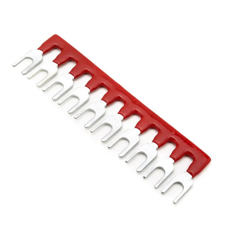 TD1510 / TD-10A 12 posizioni Terminale a forcella preisolato Terminale TB Striscia di connessione Barrier Strip Jumper Connector rosso