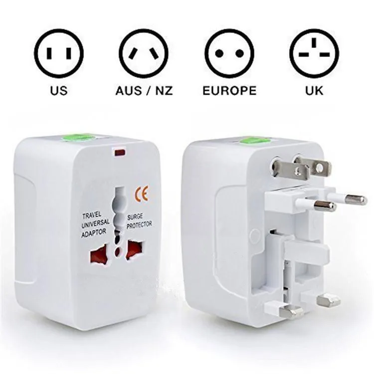 Universal International Travel World Wall Charger AC Power Adapter med AU US UK EU Plug Allt i ett DC Power Socket Laddare Adaptrar