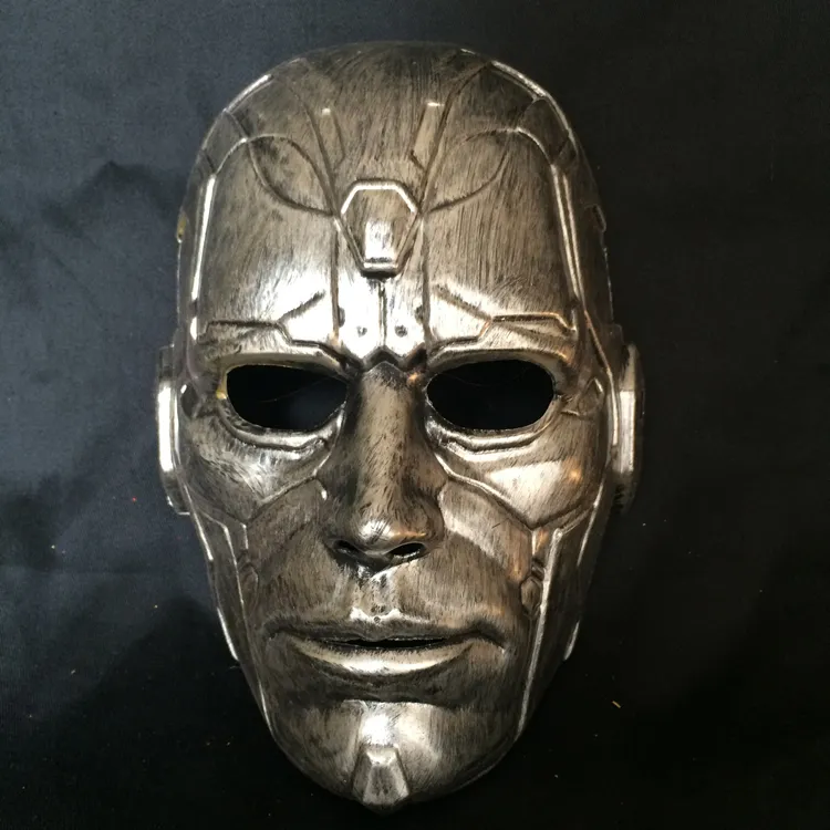 Retro Vintage Stone Man Maschera a testa intera Maschera costume in maschera di Halloween Cosplay i Oro e Argento