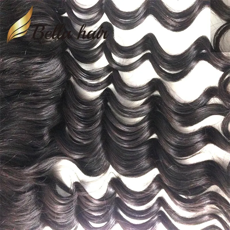 VENDA 13X4 Brasileiros ￍndios Peruan Lace Fechamento Frontal Onda Profunda Onda Dea -Ave a Ear Cor de Cabelo Humano Real Dyen￡vel