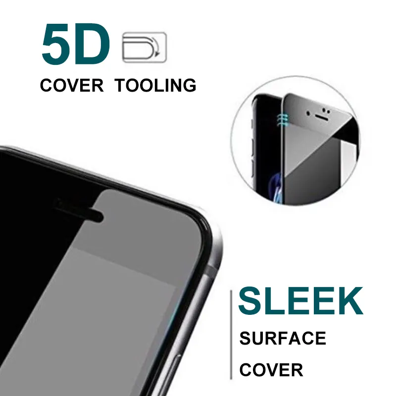 Tempered Glass 5D HD Protective Film for iPhone X 6 6s 7 8 Plus Full Cover Cold Carved Screen Protector Free Epacket