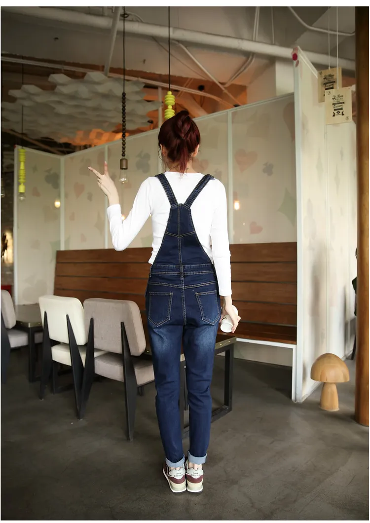 Kvinnors jeans grossist- mode överaller byxor, plus storlekar casual denim suspenders byxor jumpsuit 1
