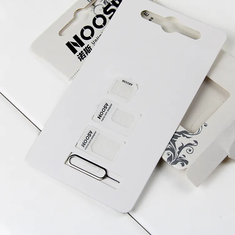 / * Noosy 4 i 1 nano SIM-kort till Micro Sim Nano Micro Adapter för iPhone Samsung SIM-kortadapter