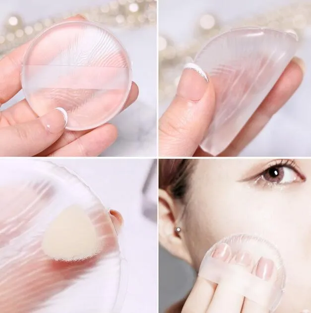 Nieuwe collectie ronde vorm korea espoir spons schoonheid siliconen make-up spons cosmetische siliconen poeder bladerdeeg met opp zakken
