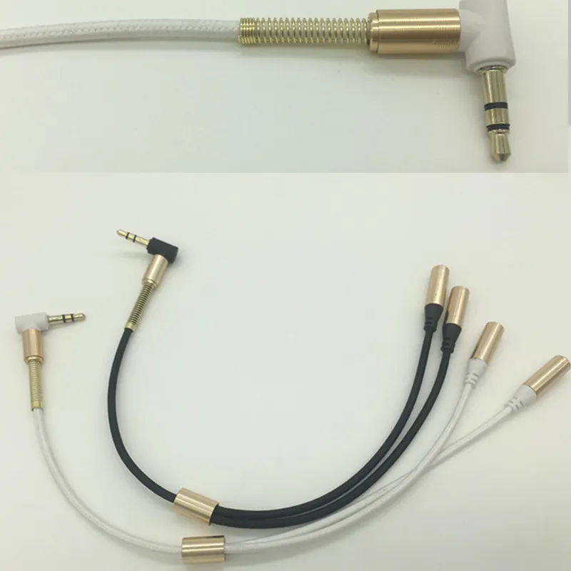 3.5mm Kulaklık Mikrofon Y Splitter Adaptörü Örgü Kablo Jack Tek Stereo Erkek Iki 2 Kadın Kulaklık Konektörü iphone 7 Samsung Mp4