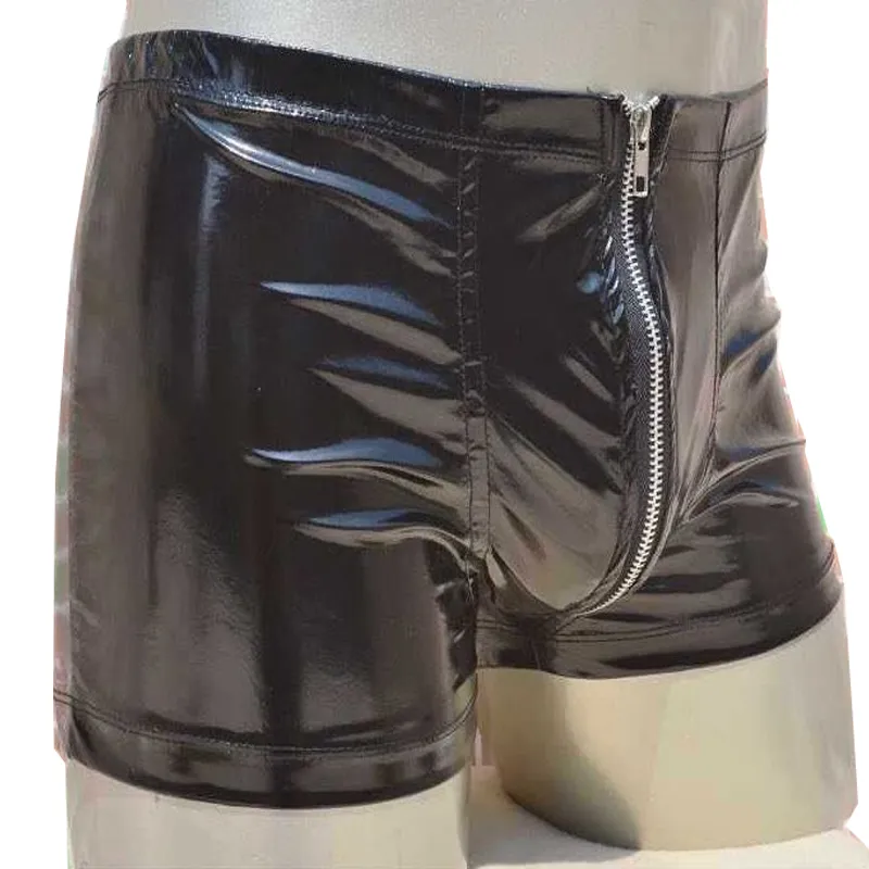 Intimo da uomo con cerniera Pantaloncini da boxer Mutande sexy Mutandine da uomo Mutandine con apertura sul cavallo Elastico in vita Novità Lingerie