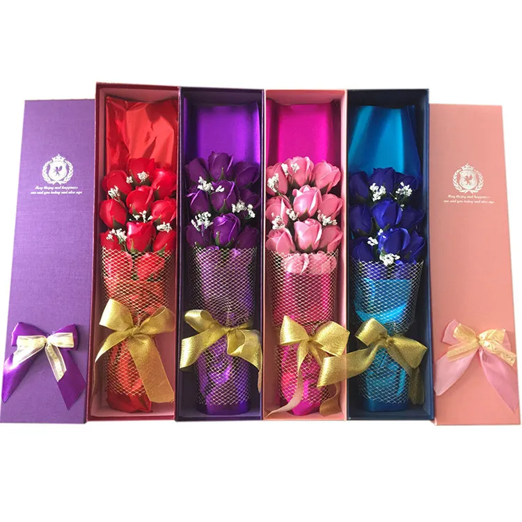 Cadeau Valentine mariage Savon Fleur Fête des Mères Rose Pétales Anniversaire Papier Savon Rose dans 1 boîte Choisissez la couleur
