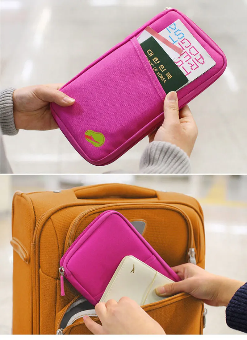 Cheap Candy Color Travel Passport Credit ID Card Holder Cash Wallet Organizer Bag Purse Wallet