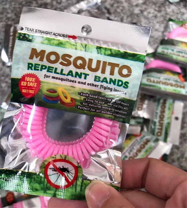 Nouvelle bonne qualité Bande anti-moustiques Bracelets Anti-moustiques Pure Natural Adultes et enfants Bande de poignet couleurs mélangées Pest Control I011