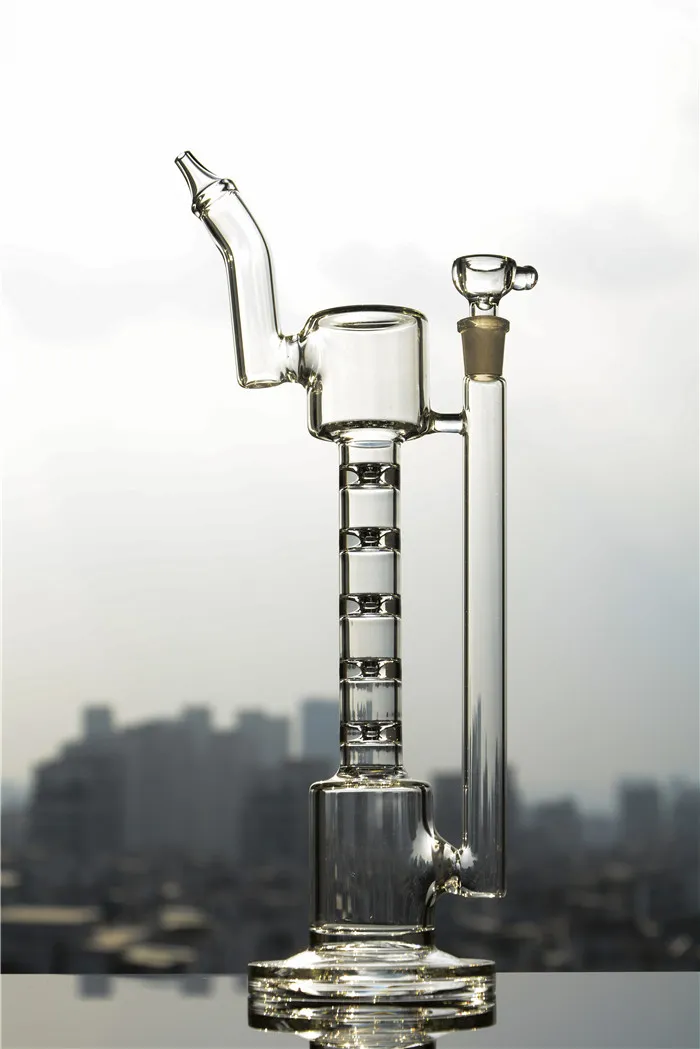 Haisahs Water Pipe Unikalny bambusowy splajn Perc Grube zlewki Bong Bong Wyczyść Bent Neck Type DAB