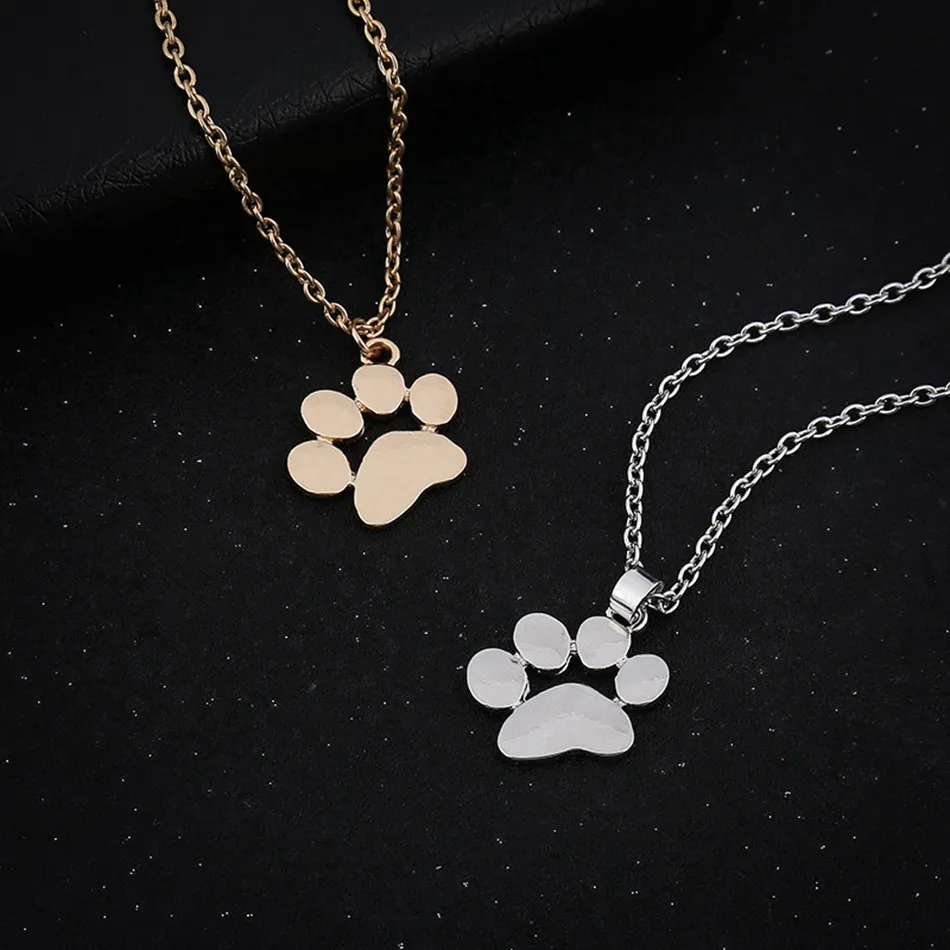 MIC Clavicle necklace Cute Dog Paws Small Pendant Cavicle Necklace