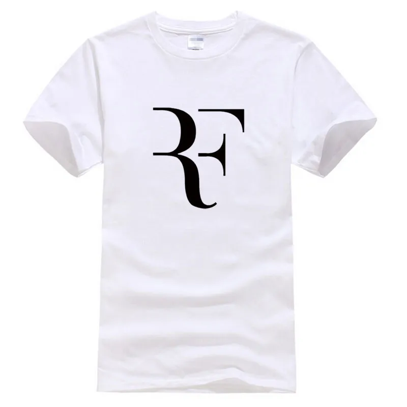 BAIJOE Moda Roger Federer RF Imprimir T Shirt Dos Homens de Manga Curta Tshirts Tops camisa Hip Hop T homme Homem casual de algodão T camisas