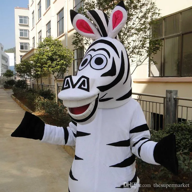 High Quality Adult Madagascar Zebra Zebra Mascot Costume For Halloween ...
