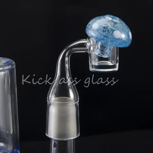 Farbiges Raucherzubehör, zufällige Glas-Vergaserkappe, leuchtet im Dunkeln, 42 mm Länge, Kuppel für Quarz-Banger-Nagel, 2 mm, 3 mm, 4 mm dick, E-Nagel-Dab-Rig 654