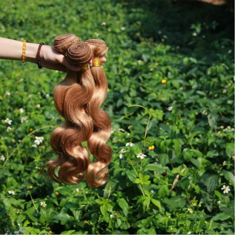 # 27 허니 블론드 바디 웨이브 브라질 3 번들 브라질 인간의 머리카락 빛 갈색 버진 헤어 번들 페루 인간의 머리카락 확장 판매