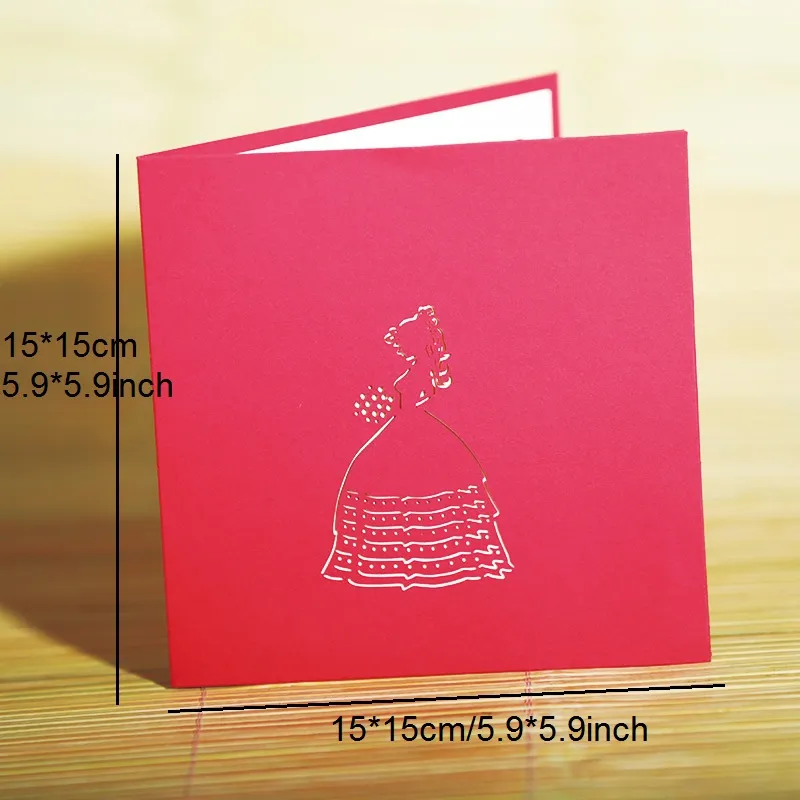 Princess Pop Up Cards Greeting Cards gift card for Congratulation, for Special Day, Birthday or Wedding Congratulation