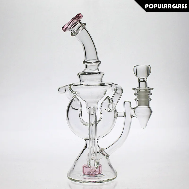 SAML 21.5cm Tall Glass Bong Hookahs Dubbele Recycler Hoge Kwaliteit Oliereilig Dab Rigs Water Pijp Vrouwelijke Joint Maat 14.4mm PG5110